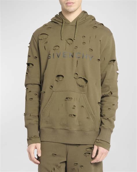 givenchy hoodie gold|givenchy destroyed hoodie.